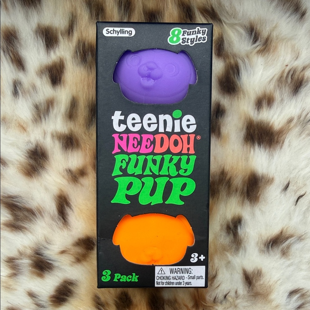 Teenie NEEDOH Funky Pup 3-Pack - Pink, Purple, & Orange